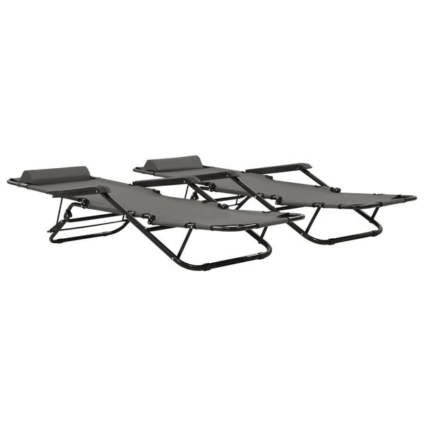 vidaXL Sunlounger Set of 2 Grey