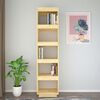 vidaXL Book Cabinet Natural Pine Solid Pinewood 15.7 x 13.8 x 65.7 in