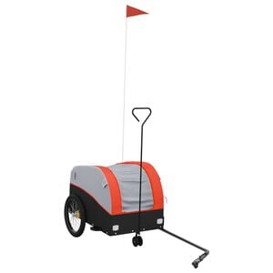 vidaXL Bike Trailer Black and Orange 66.1 lb Iron