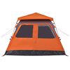 vidaXL Camping Tent Dome 4-Person Gray and Orange Quick Release
