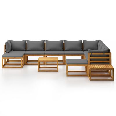 vidaXL 12 Piece Patio Lounge Set with Cushion Solid Acacia Wood