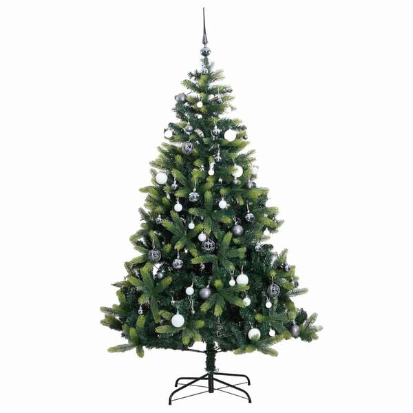 vidaXL Artificial Hinged Christmas Tree Light green and dark green