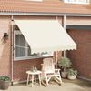 vidaXL Retractable Awning Cream Polyester with PU coating, Steel Medium