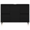 vidaXL Bathroom Cabinet Black Engineered wood Medium Bathroom Cabinet