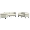 vidaXL Sofa Set Cream Velvet (100% polyester), plywood, solid wood