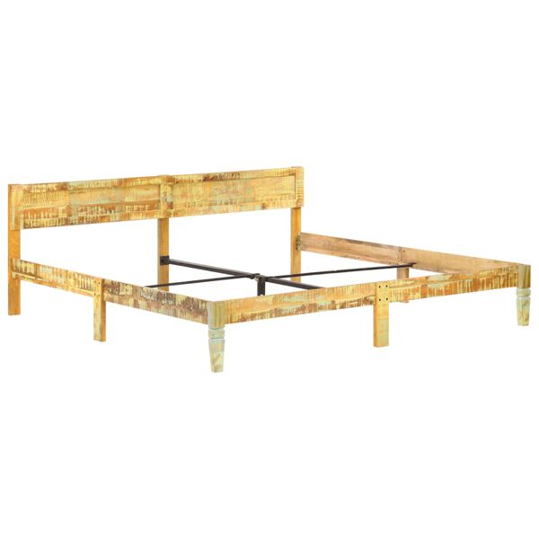 vidaXL Bed Frame Reclaimed Wood Color Solid reclaimed wood, steel Double