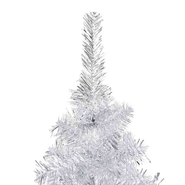 vidaXL Artificial Pre-lit Christmas Tree with Ball Set Silver 59.1" PET