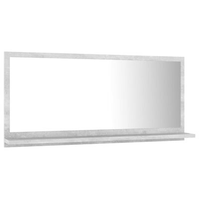 vidaXL Bathroom Mirror Concrete Gray 31.5"x4.1"x14.6" Chipboard