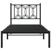 vidaXL Bed Frame Black Steel Twin Bed Frame Rectangular Modern