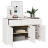 vidaXL Sideboard Drammen White 114 x 43 x 75.5 cm Solid Pine wood