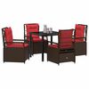 vidaXL Garden Dining Set 5 pcs Brown poly rattan
