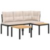 vidaXL Bench Set Black Powder-Coated Steel Standard Modern