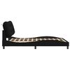 vidaXL Bed Frame Black Polyester, Metal, Solid Pine Wood, Plywood Full