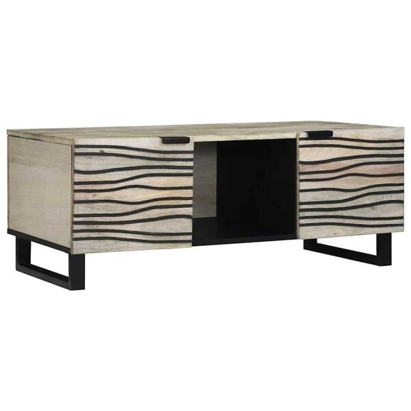 vidaXL Coffee Table Beige and Black 39.37 x 21.26 x 15.75 in