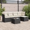 vidaXL Garden Sofa Set Black, Cream White