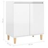 vidaXL Sideboard&Solid Wood Legs High Gloss White 23.6"x13.8"x27.6" Engineered Wood