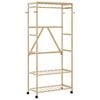 vidaXL Clothes Rack Bamboo Bamboo with varnished finish Medium
