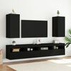 vidaXL TV Wall Cabinet Black Engineered wood TV Wall Cabinet Rectangular
