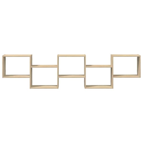 vidaXL Wall Cube Shelf Sonoma oak Engineered wood Medium Wall Cube Shelf