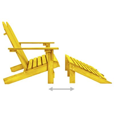 vidaXL 2-Seater Patio Adirondack Chair&Ottoman Fir Wood Yellow