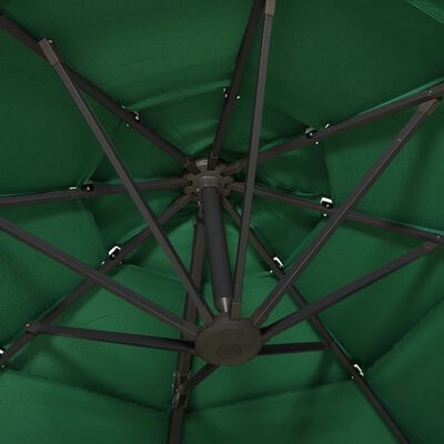 vidaXL 4-Tier Parasol with Aluminum Pole Green 9.8'x9.8'