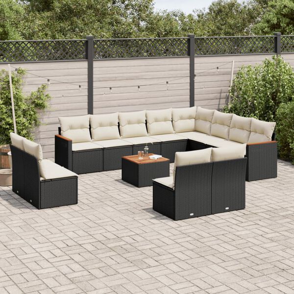 vidaXL Garden Sofa Set Black