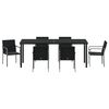 vidaXL Garden Dining Set 7 pcs Black and Grey PE Rattan