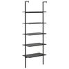 vidaXL Leaning Shelf Black Engineered wood, Steel Tall Leaning Shelf