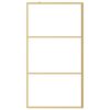 vidaXL Walk-in Shower Wall with Clear ESG Glass Gold 39.4"x76.8"