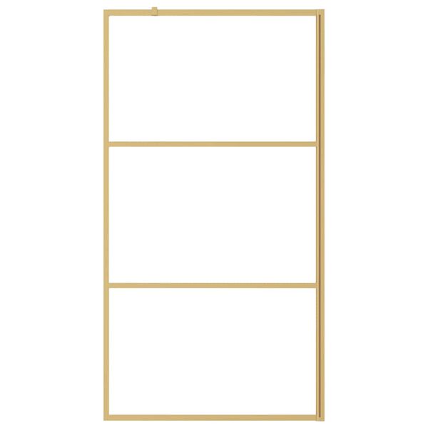 vidaXL Walk-in Shower Wall with Clear ESG Glass Gold 39.4"x76.8"