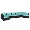 vidaXL Garden Lounge Set Black, Water blue