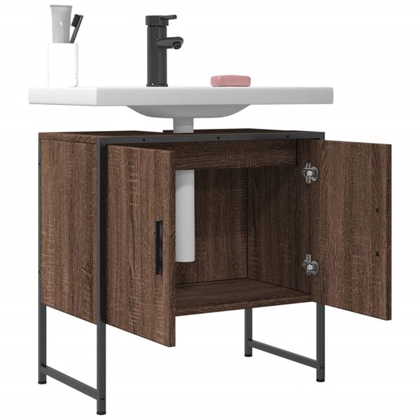 vidaXL Bathroom Sink Cabinet Brown Oak Engineered Wood Standard
