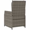 vidaXL Reclining Garden Chair Grey PE rattan, powder-coated steel Single