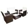 vidaXL Garden Sofa Set Brown, Cream White
