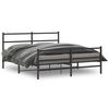 vidaXL Bed Frame Black Powder-Coated Steel 60x79 in Bed Frame