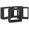 vidaXL Cube Shelf Set of 4 Black Engineered wood 11.8 x 5.9 x 11.8 in