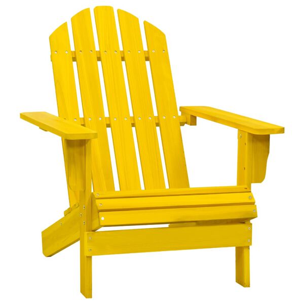 vidaXL Garden Chair Yellow Solid fir wood Standard Durable