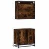vidaXL Bathroom Furniture Set Smoked Oak Engineered Wood Medium
