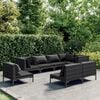 vidaXL Garden Lounge Set Dark grey Powder-coated steel Large Modular