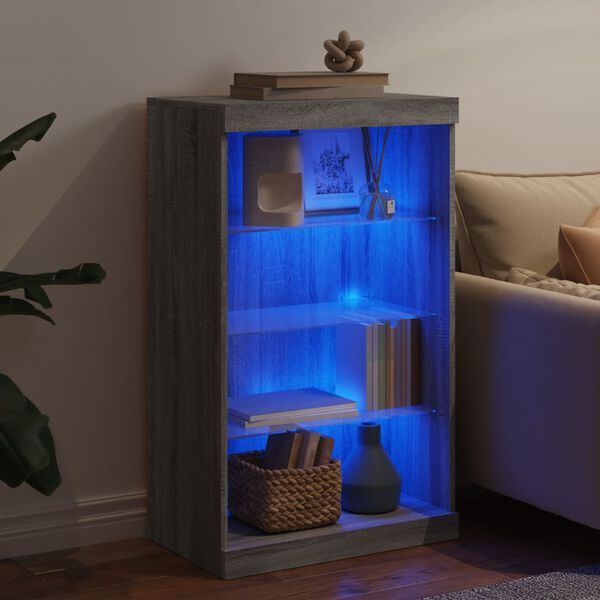 vidaXL Sideboard Gray sonoma Engineered wood, glass Standard Sideboard