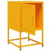 vidaXL Bedside Cabinet Mustard Yellow Steel Medium Bedside Cabinet