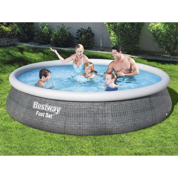 Bestway Inflatable Pool Grey Tritech, tough PVC, polyester mesh