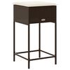 vidaXL Garden Bar Stool Brown Poly Rattan with a powder-coated steel frame