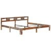vidaXL Bed Frame Grey Solid wood with grey finish, steel Double Durable