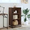 vidaXL Book Cabinet Brown oak Engineered wood, metal Medium Book Cabinet