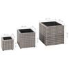 vidaXL Garden Raised Beds 3 pcs Poly Rattan Gray