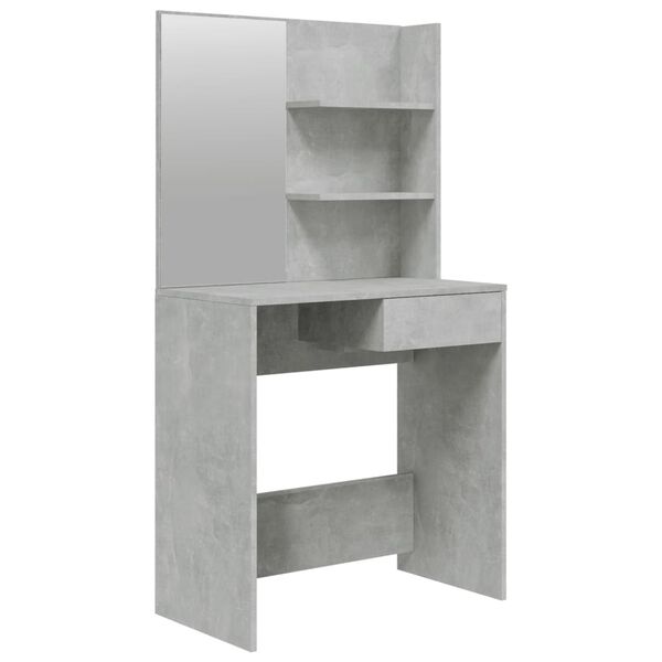 vidaXL Dressing Table Concrete Gray Engineered wood, acrylic Medium