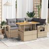vidaXL Garden Sofa Set Beige PE rattan, powder-coated steel, acacia wood