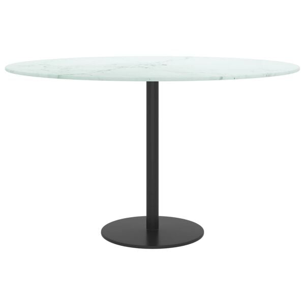vidaXL Table Top White with marble design Tempered glass 27.6 in Diameter