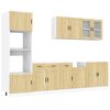 vidaXL Kitchen Cabinet Set Sonoma Oak Engineered Wood and Glass Large